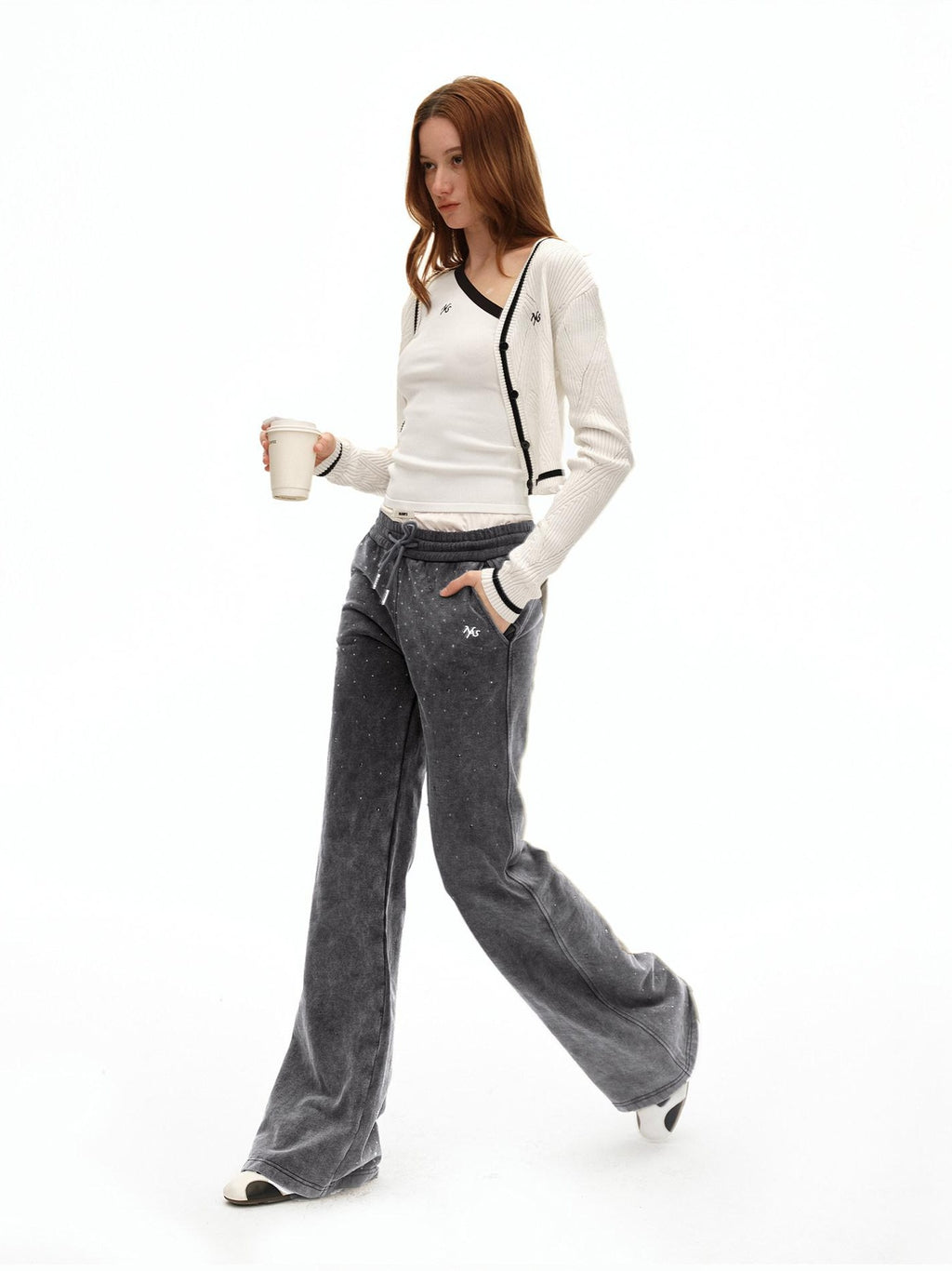 NAWSNOTAWEAR Lyocell Blend Colorblock Cropped V-neck Button Long Sleeve Women Cardigans