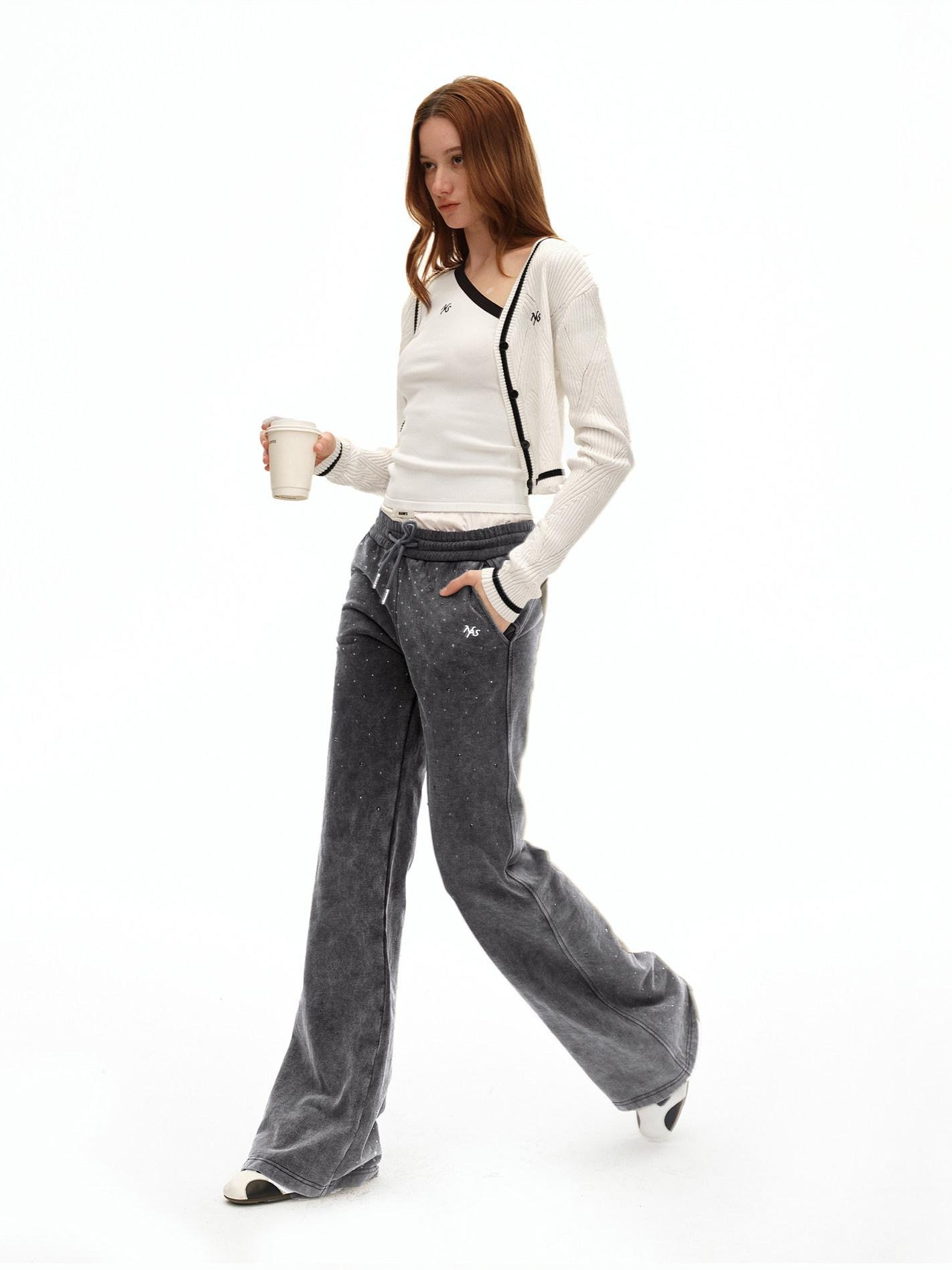 NAWSNOTAWEAR Lyocell Blend Colorblock Cropped V-neck Button Long Sleeve Women Cardigans