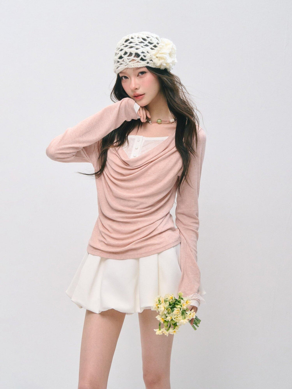 SOMESOWE Creative Print Loose Cotton Pullover Round Neck Women Long Sleeve T-Shirts