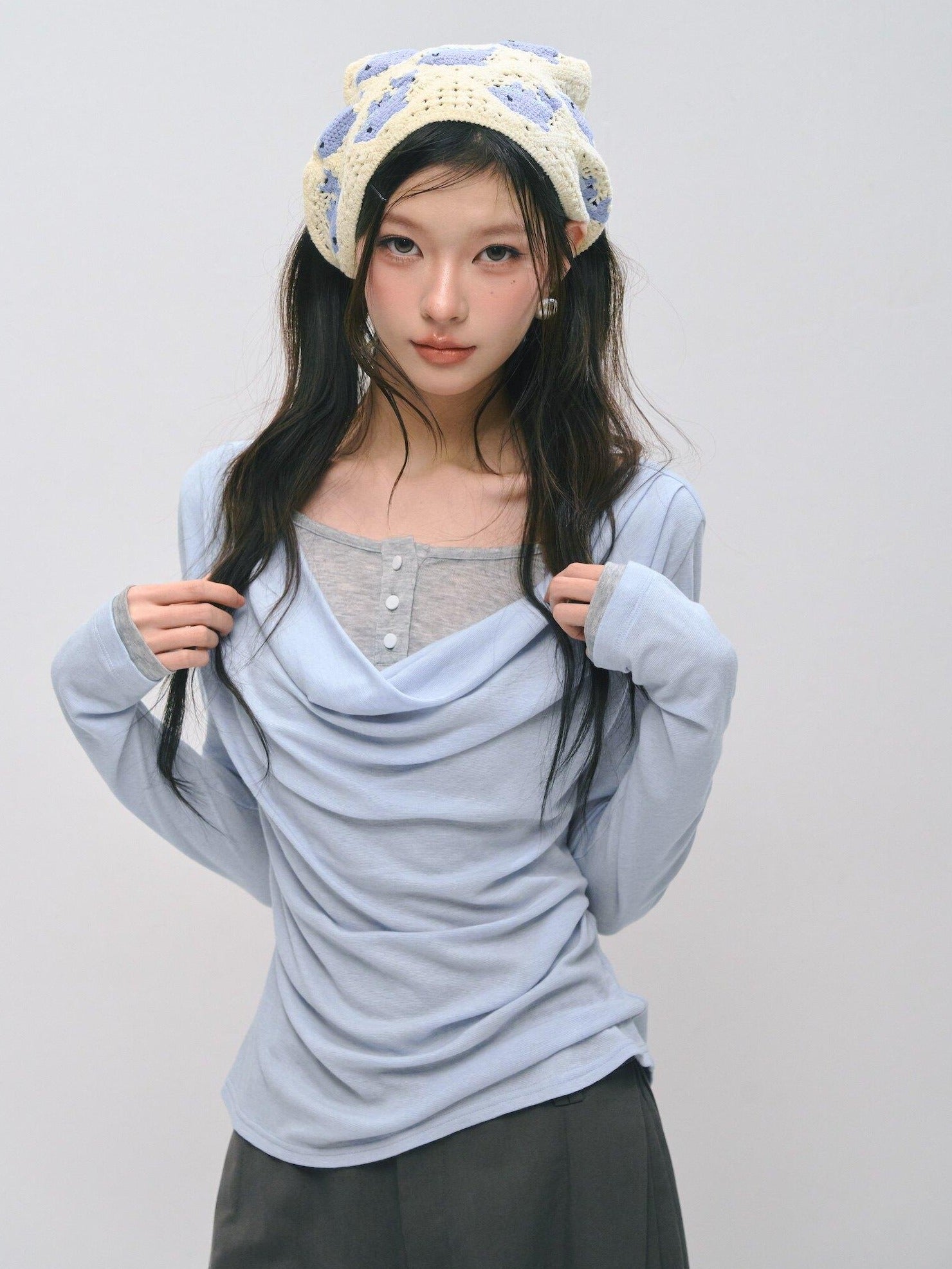 SOMESOWE Creative Print Loose Cotton Pullover Round Neck Women Long Sleeve T-Shirts