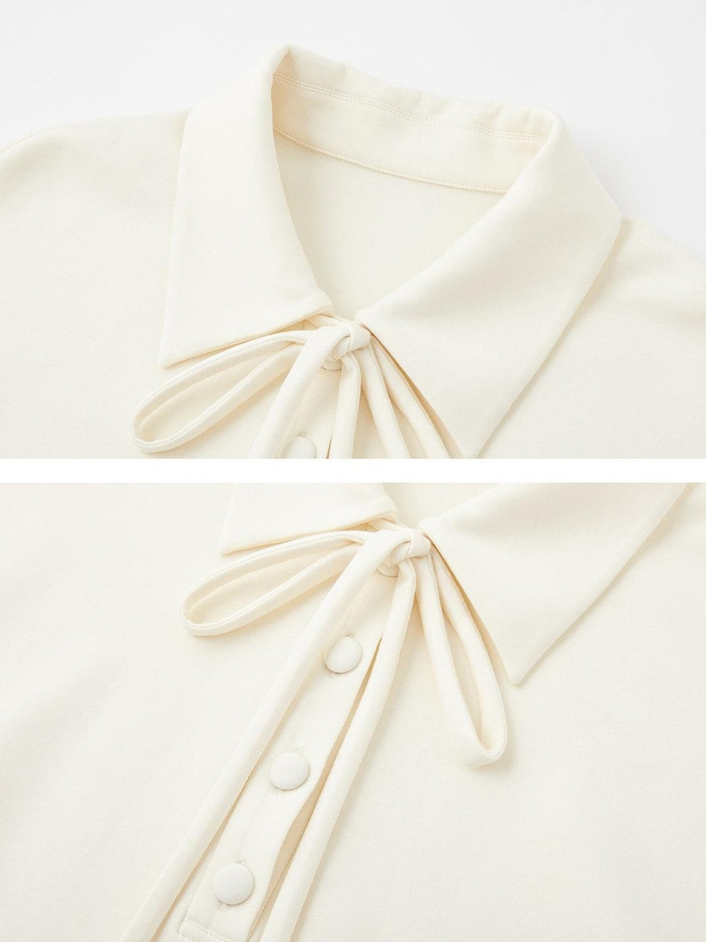 SOMESOWE Cotton Blend Minimal Tie A Line Tee Office Beige Mini Dresses