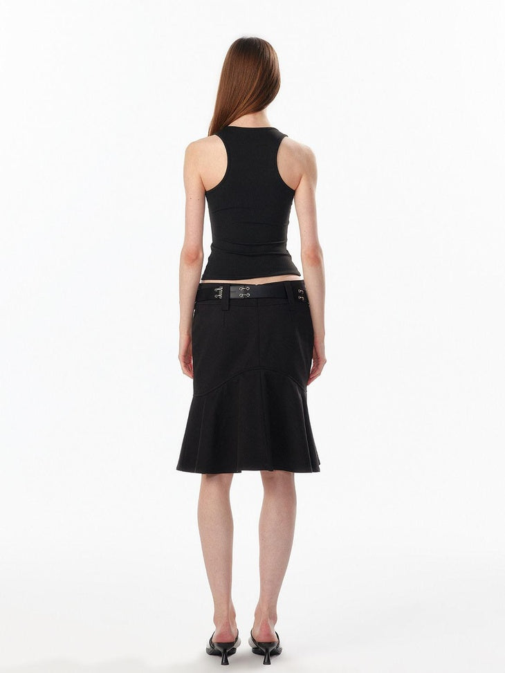 ALINNVSTUDIO Waist Defining Cropped U Neck Racerback Women No Padding Basic Tank Tops