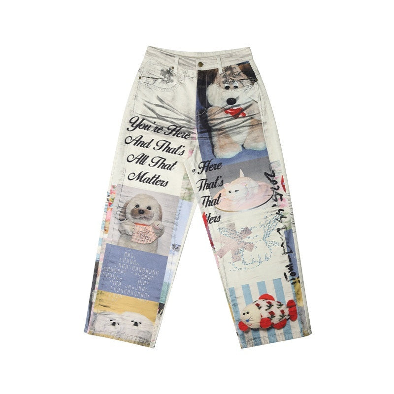 DeleteEx_Cotton_Washed_Print_Loose_Natural_Waist_Zipper_Wide_Leg_Jeans_MISSTT