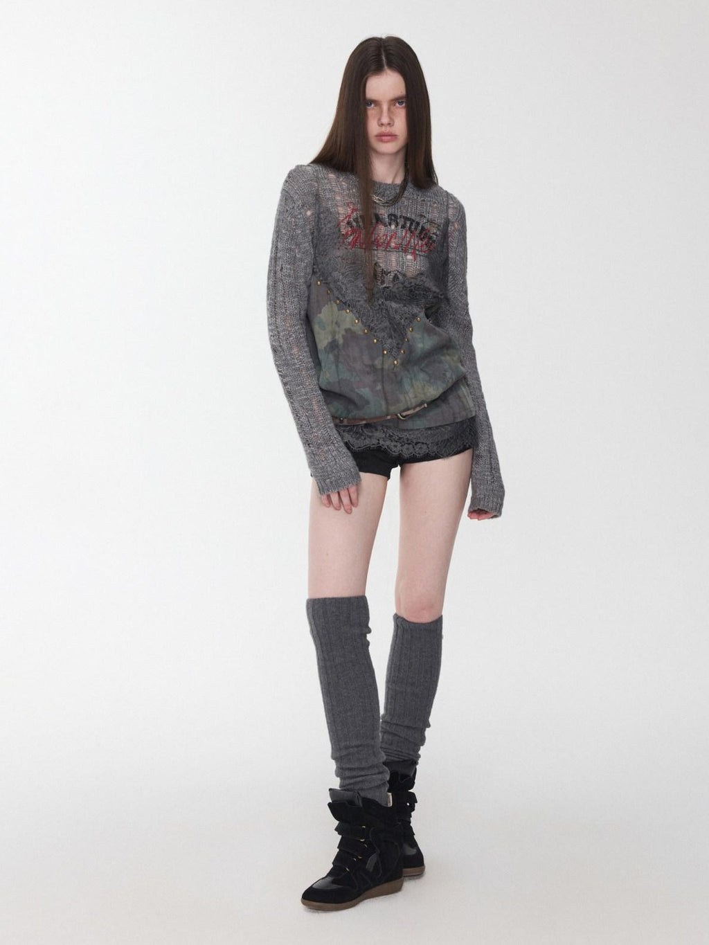 1JINN STUDIO Lightweight Lyocell Lace V-neck Casual Camouflage Women Camisoles