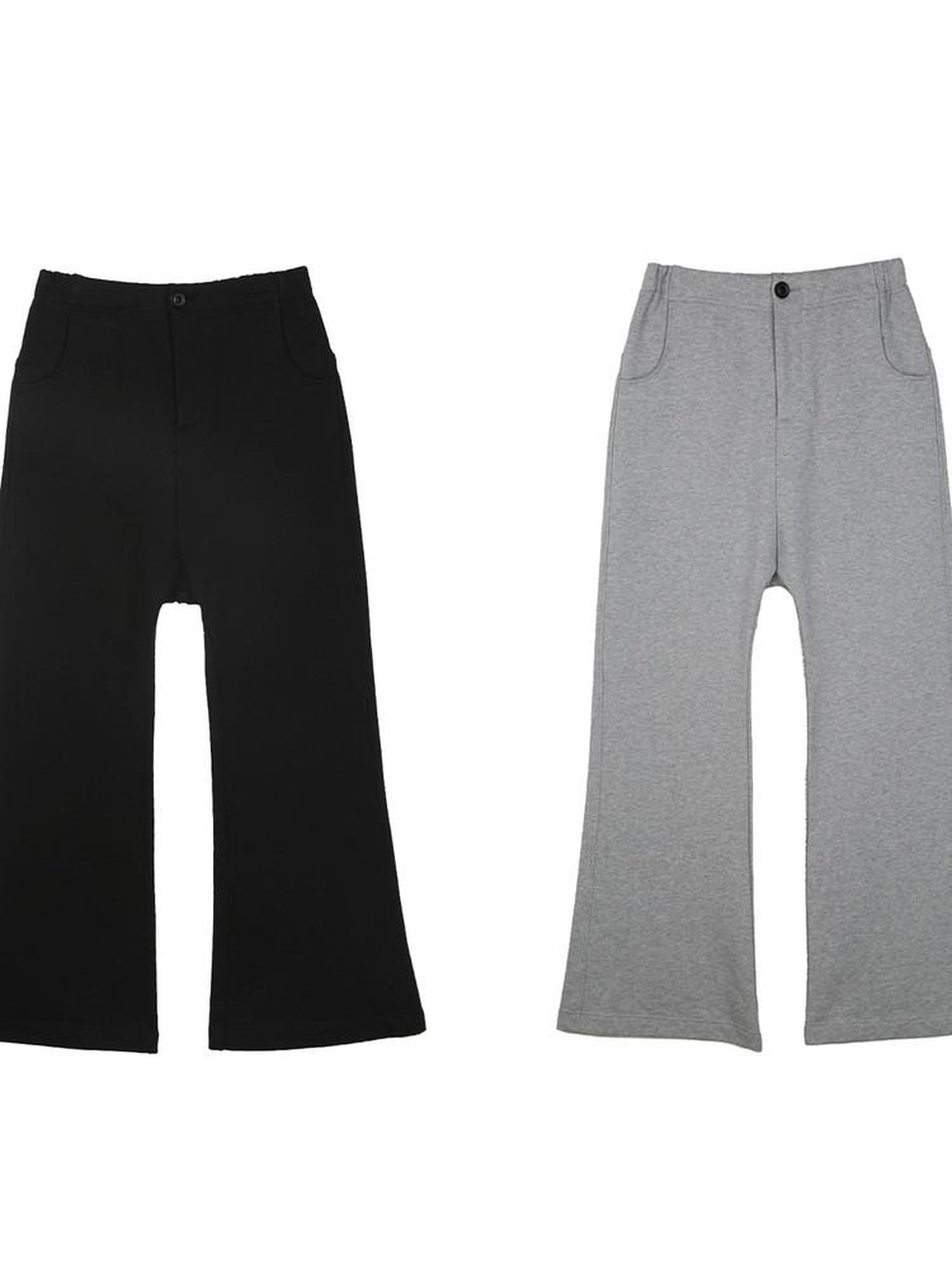 ALINNVSTUDIO Asymmetric Versatile Slight Flare Slim Natural Waist Casual Sweatpants