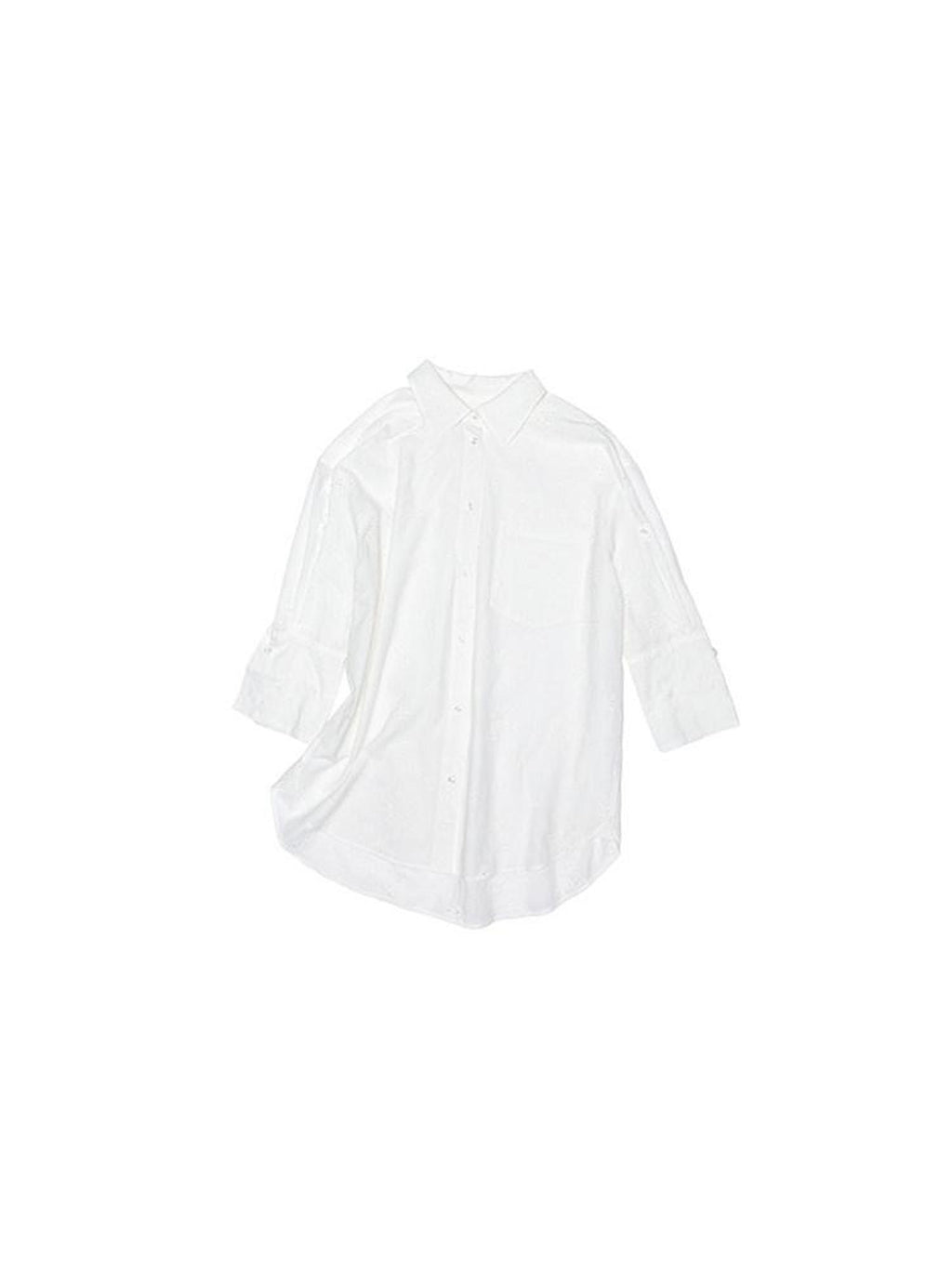 1JINN STUDIO Shape Retention Cotton Jacquard Loose Polo 3 4 Sleeve Women Top & Shorts Sets
