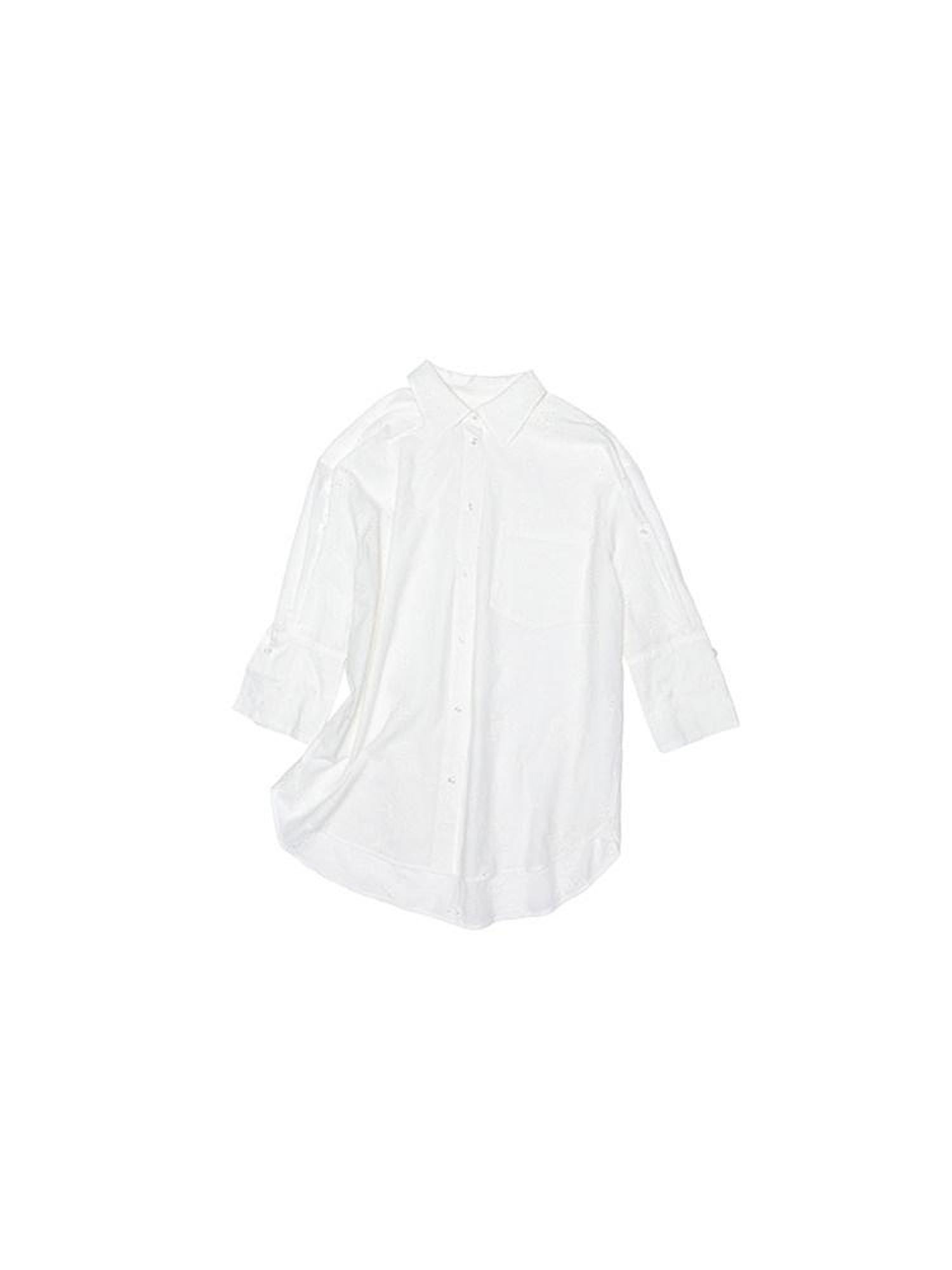 1JINN STUDIO Shape Retention Cotton Jacquard Loose Polo 3 4 Sleeve Women Top & Shorts Sets
