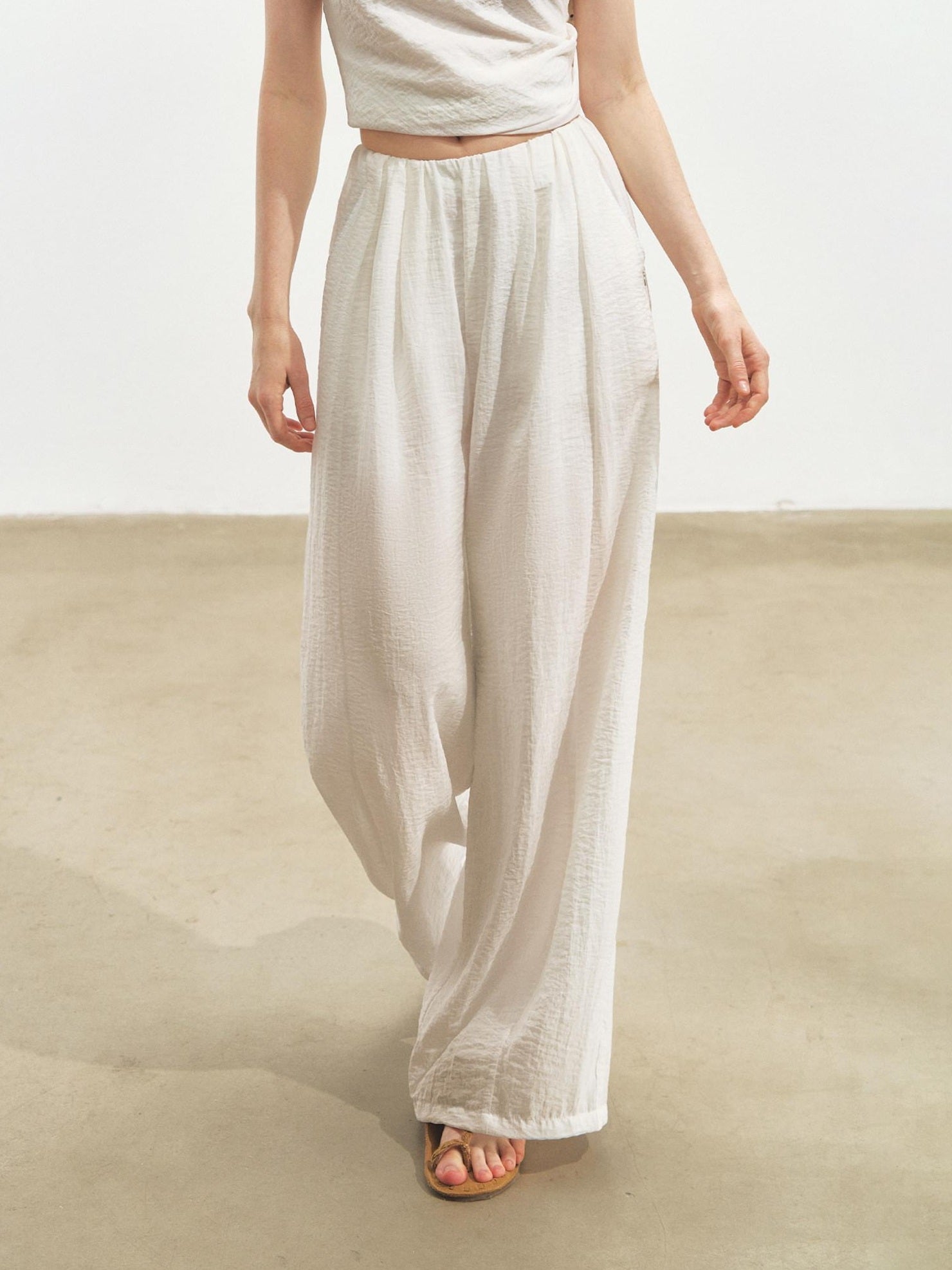 SOMESOWE Soft Cotton Blend Chinese Style Crew Neck Women Long Pants Top & Pants Sets