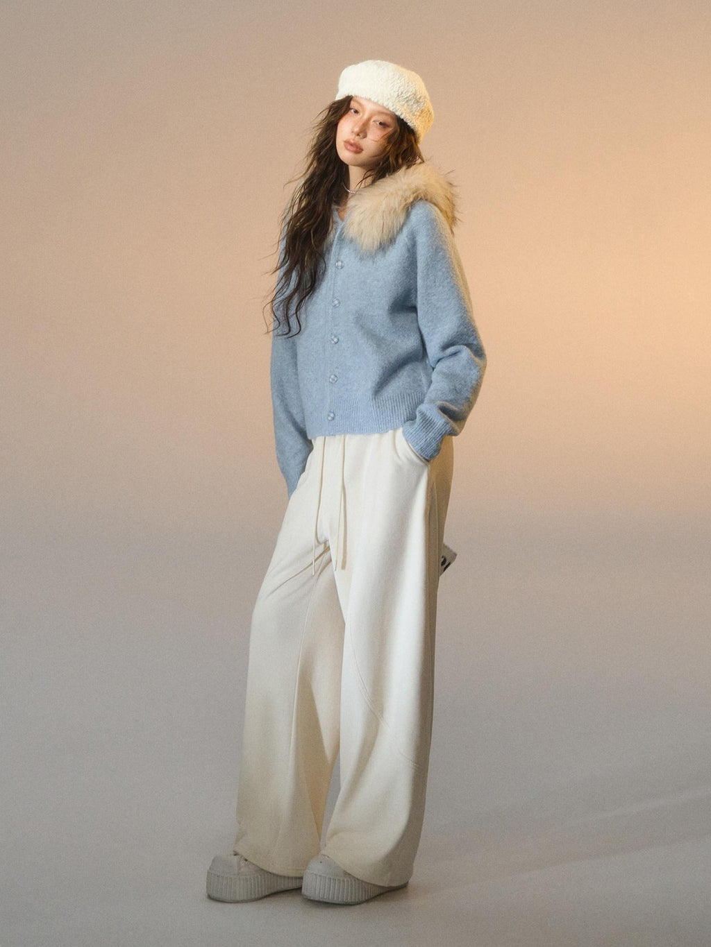 SOMESOWE Lightweight Knit Button Front Minimal Workwear Women Long Sleeve Cardigans