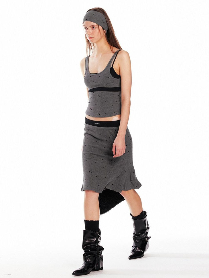 ALINNVSTUDIO Sexy Pullover Cami Two Piece Chic Casual Young Women Matching Top & Skirt Sets