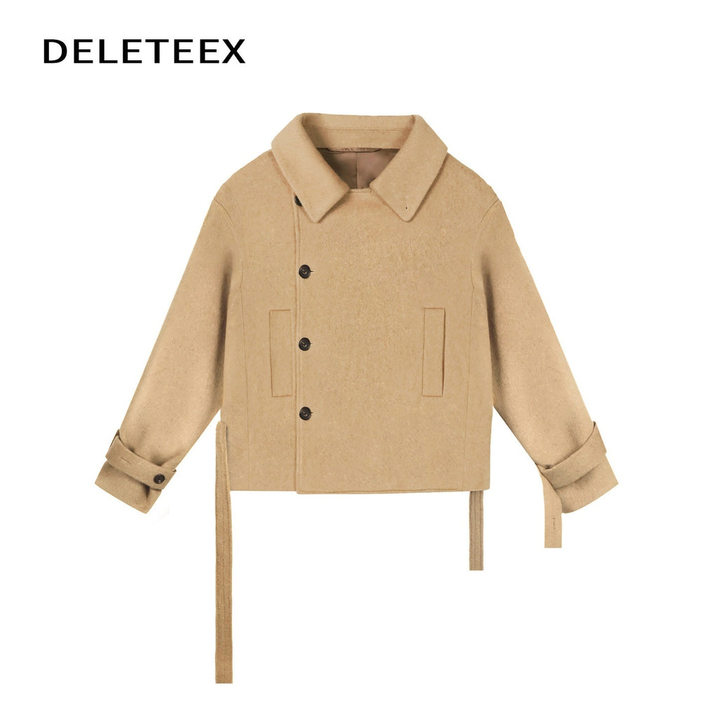 DeleteEx_Thick_Half_Wool_Blend_American_Cropped_Lapel_Young_Women_Khaki_Wool_Coats_MISSTT