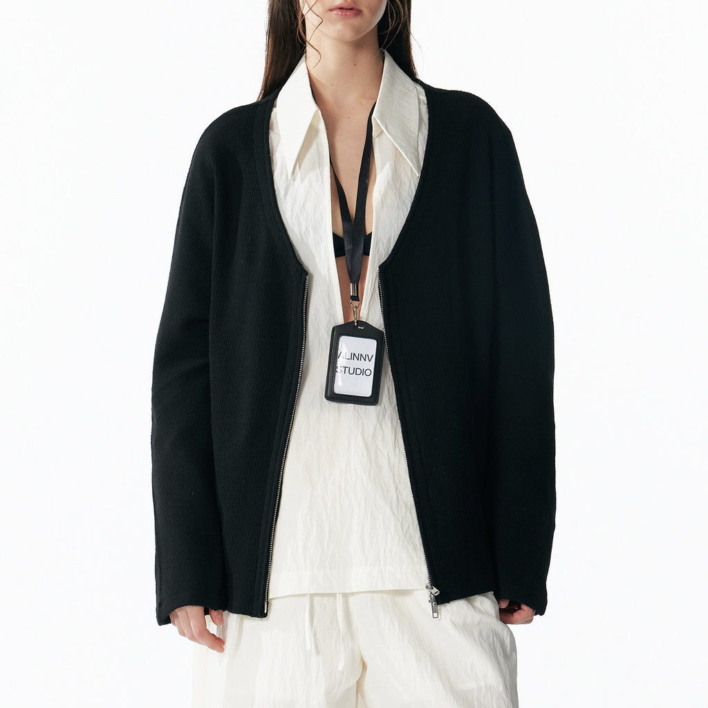 ALINNVSTUDIO_Non_Deforming_Vintage_Zip_Regular_Fit_Long_Sleeve_Women_Knit_Black_Cardigans_MISSTT