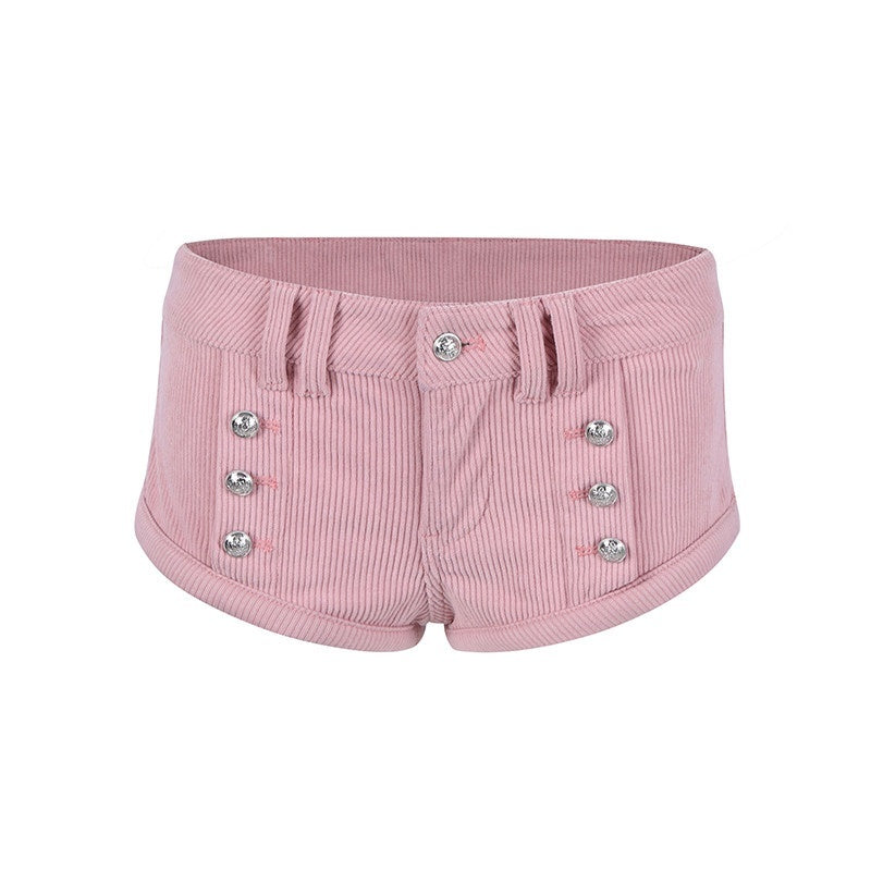 DeleteEx_Comfort_Stretch_Sweet_Low_Rise_Cute_Casual_Black_Pink_Brown_Mini_Shorts_MISSTT