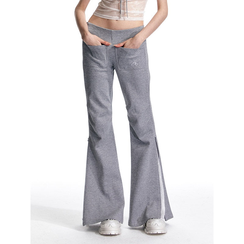 ALINNVSTUDIO_Sleek_Low_Rise_Straight_To_Flare_Original_Black_Gray_Flare_Hem_Flared_Pants_MISSTT