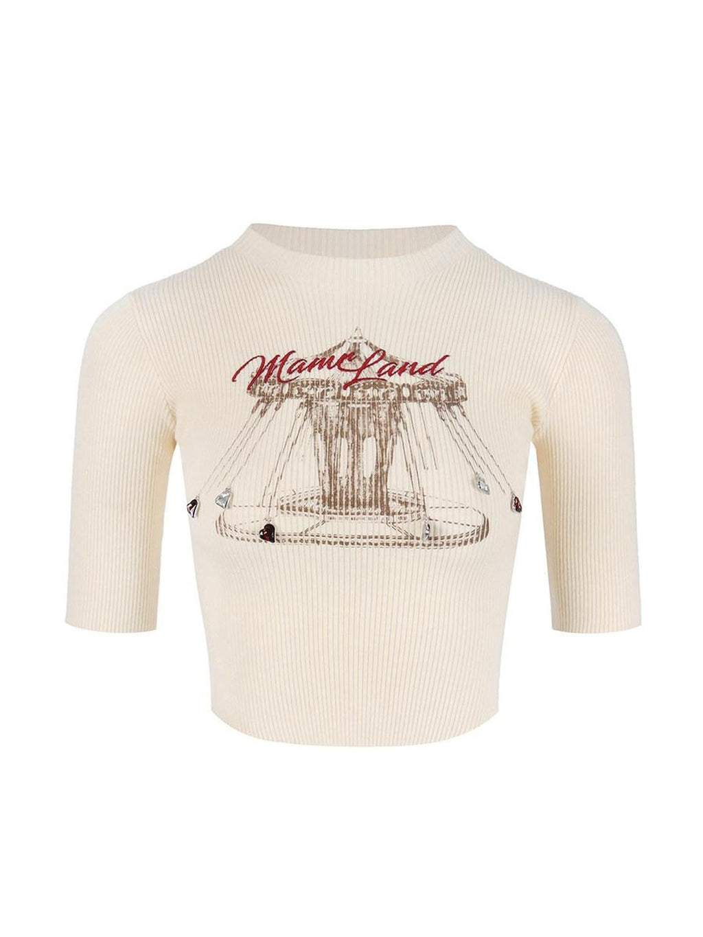DeleteEx Soft Modal Blend Fitted Ivory Casual T Shirt Basic Crop Tops
