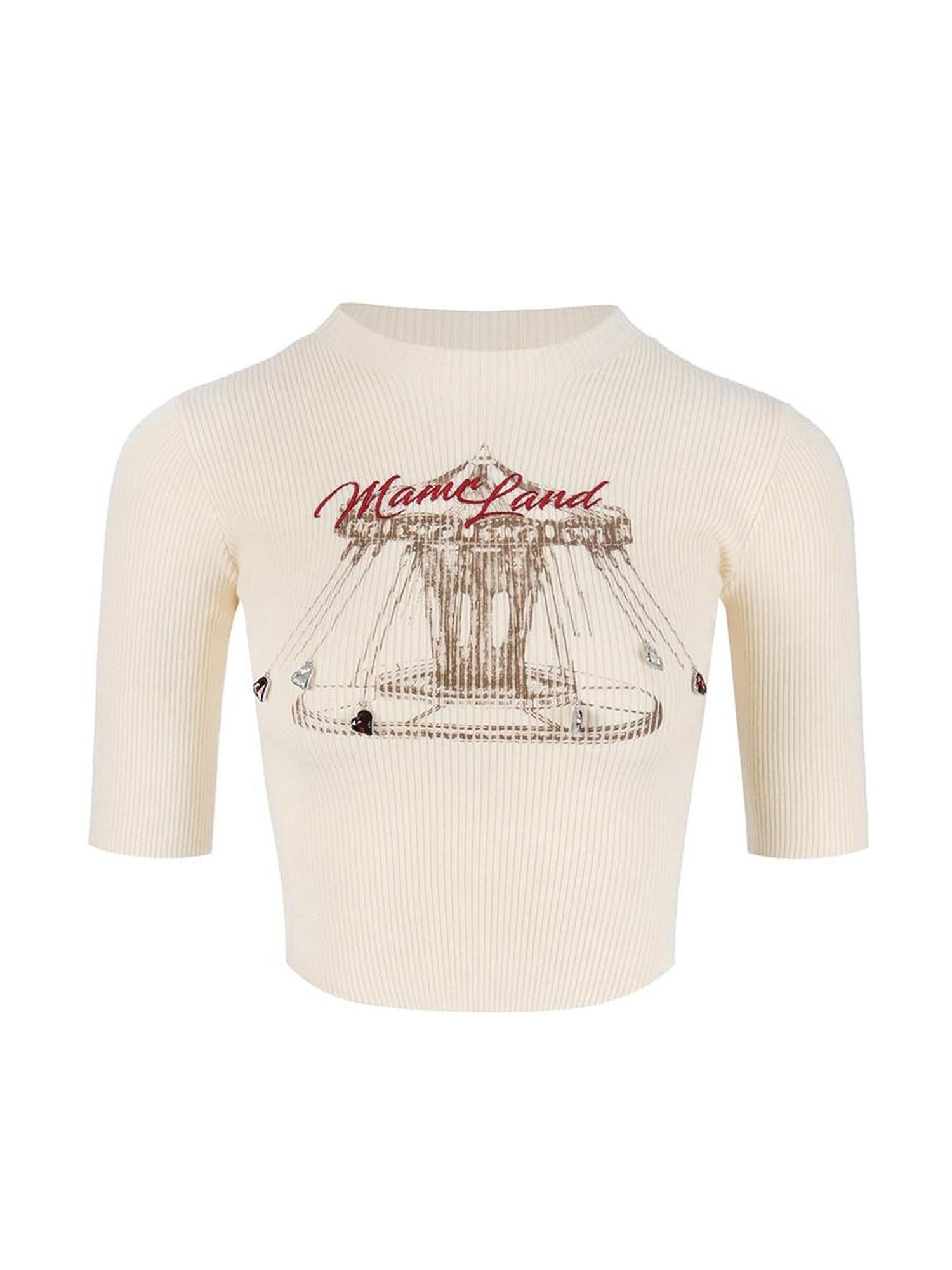 DeleteEx Soft Modal Blend Fitted Ivory Casual T Shirt Basic Crop Tops
