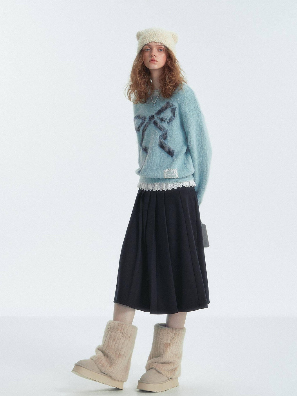 SOMESOWE Floral Knit Pullover Loose Fit Street Style Unisex Knitwear Sweaters