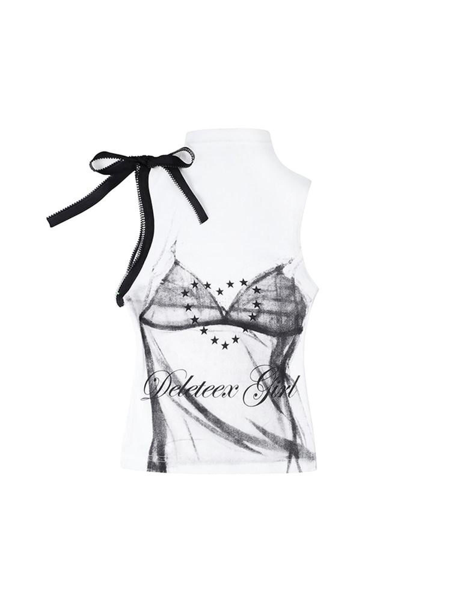 DeleteEx Original Slim Fit Halter Neck Women Cotton Stretch No Padding White Tank Tops