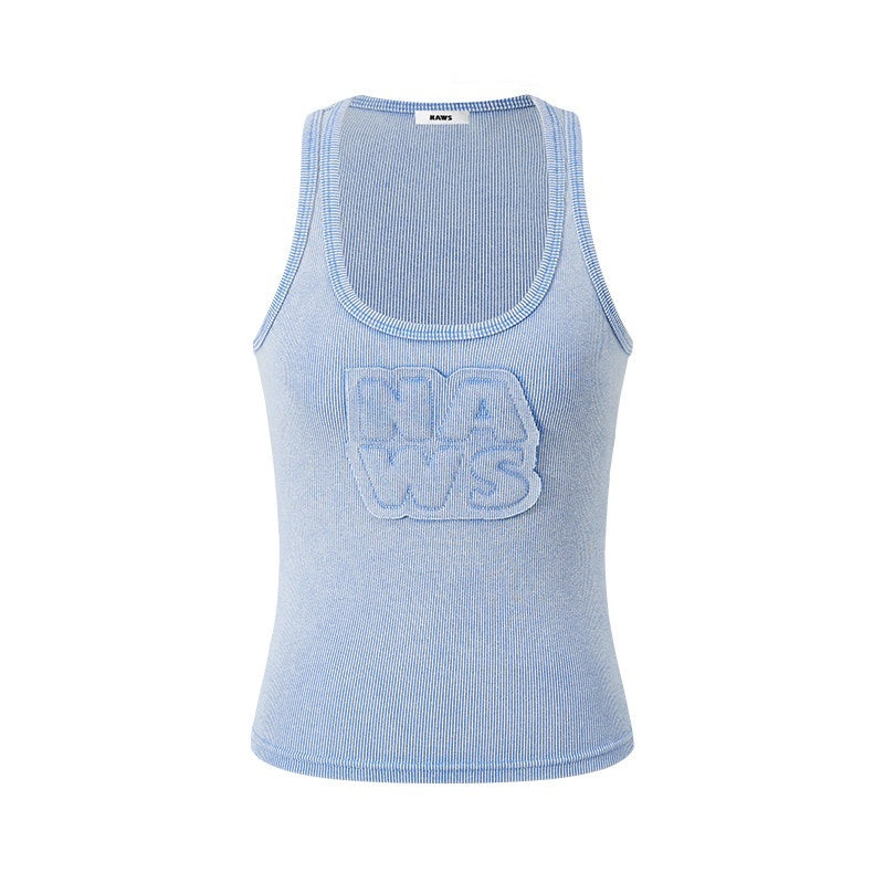 NAWSNOTAWEAR_Cotton_Stretch_Patch_Racerback_Regular_Fit_Women_Letter_Casual_Tank_Tops_MISSTT