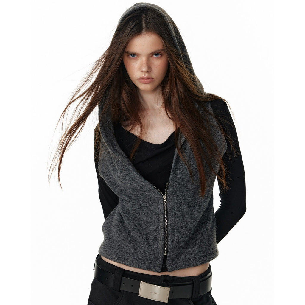 ALINNVSTUDIO_Vintage_Faux_Layered_Hooded_Zip_Knit_Short_Length_Women_Black_Gray_Cardigans_MISSTT