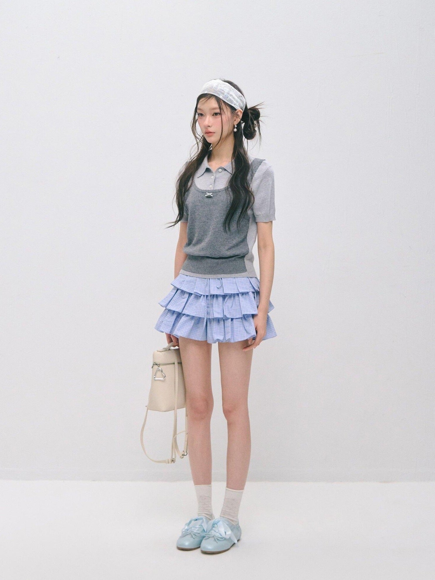 SOMESOWE Polka Dot Two Piece Casual Knit Short Sleeve Pullover Crew Neck Women Sweaters