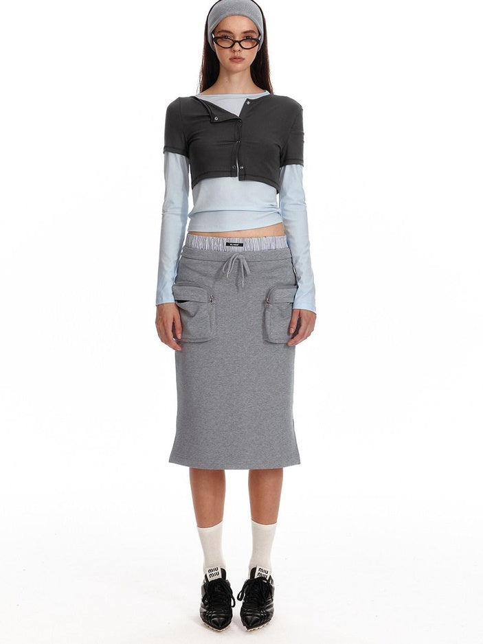 ALINNVSTUDIO Low Waist Bodycon Office Commuter Women Pencil Slim Midi Skirts