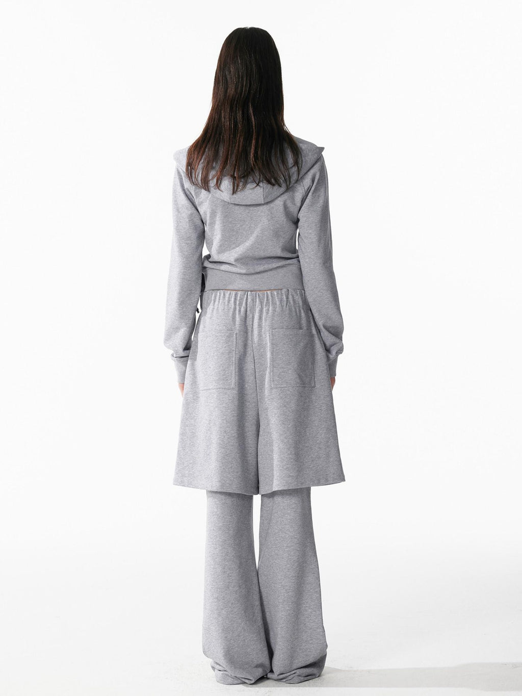 ALINNVSTUDIO Cozy Drawstring Layered Faux Two Piece Relaxed Low Rise Teen Casual Sweatpants