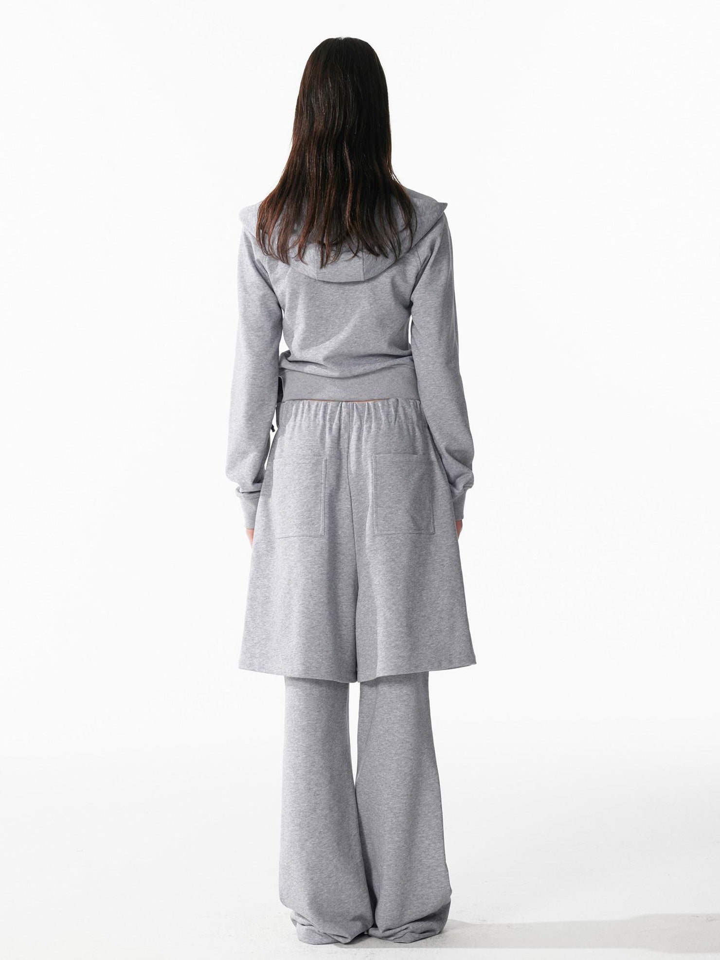 ALINNVSTUDIO Cozy Drawstring Layered Faux Two Piece Relaxed Low Rise Teen Casual Sweatpants