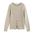 someonesometimes_Acrylic_Blend_Speckled_Beige_Crew_Neck_Pullover_Office_Knitwear_Sweaters_MISSTT