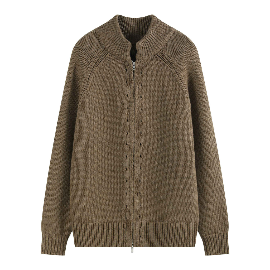 someonesometimes_Acrylic_Wool_Blend_Stand_Collar_Open_Front_Commuter_Knit_Brown_Cardigans_MISSTT