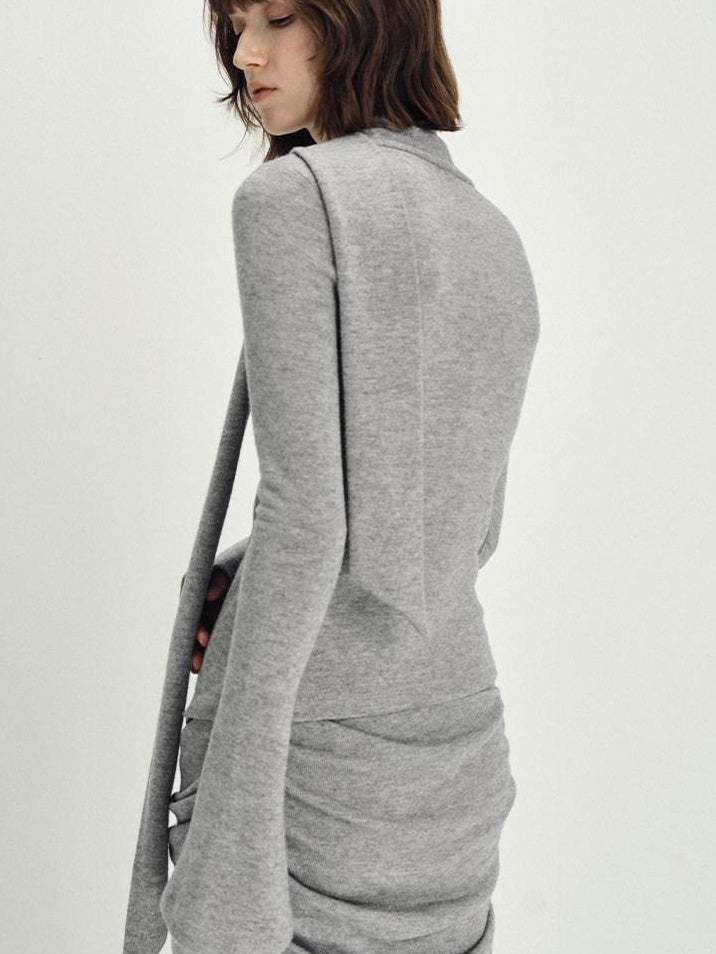 someonesometimes Anti Pill Wool Blend Slim Fit Casual Ruffle Bell Sleeve U Neck Pullover Sweaters