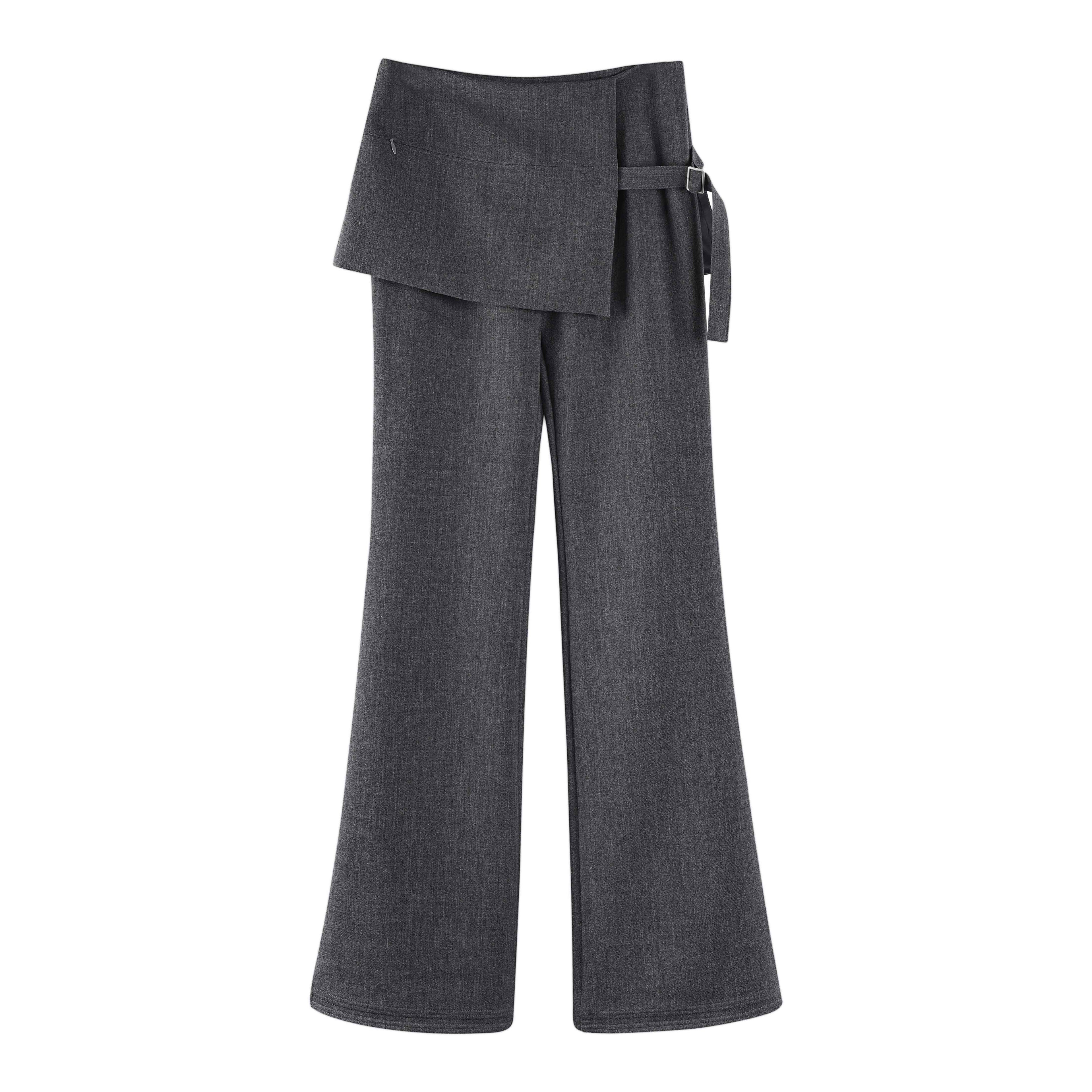 someonesometimes_Asymmetrical_Tie_Natural_Waist_Micro_Flare_Women_Polyester_Blend_Flared_Pants_MISSTT