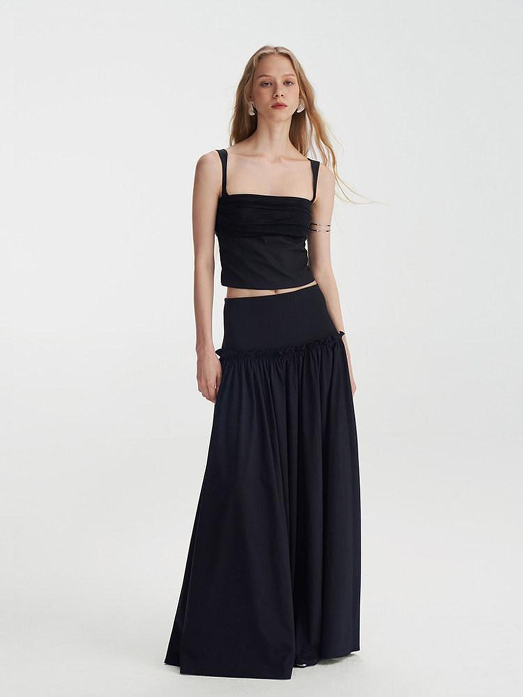 someonesometimes Bamboo Blend Sleeveless Vest High Waist Skirt Office Women Top & Skirt Sets
