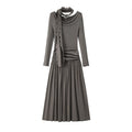 someonesometimes_Brushed_Cotton_A_Line_Ruched_Long_Sleeve_Women_Lava_Gray_Maxi_Dresses_MISSTT