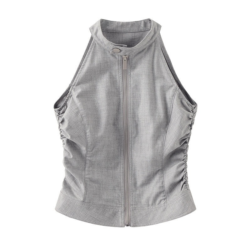 someonesometimes_Chic_Gray_Cropped_Top_Midi_Skirt_Young_Women_S_M_L_Top_&_Skirt_Sets_MISSTT