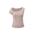 someonesometimes_Cotton_Stretch_Asymmetrical_Neck_Slim_Fit_Women_Lotus_Pink_Short_Sleeve_T-Shirts_MISSTT