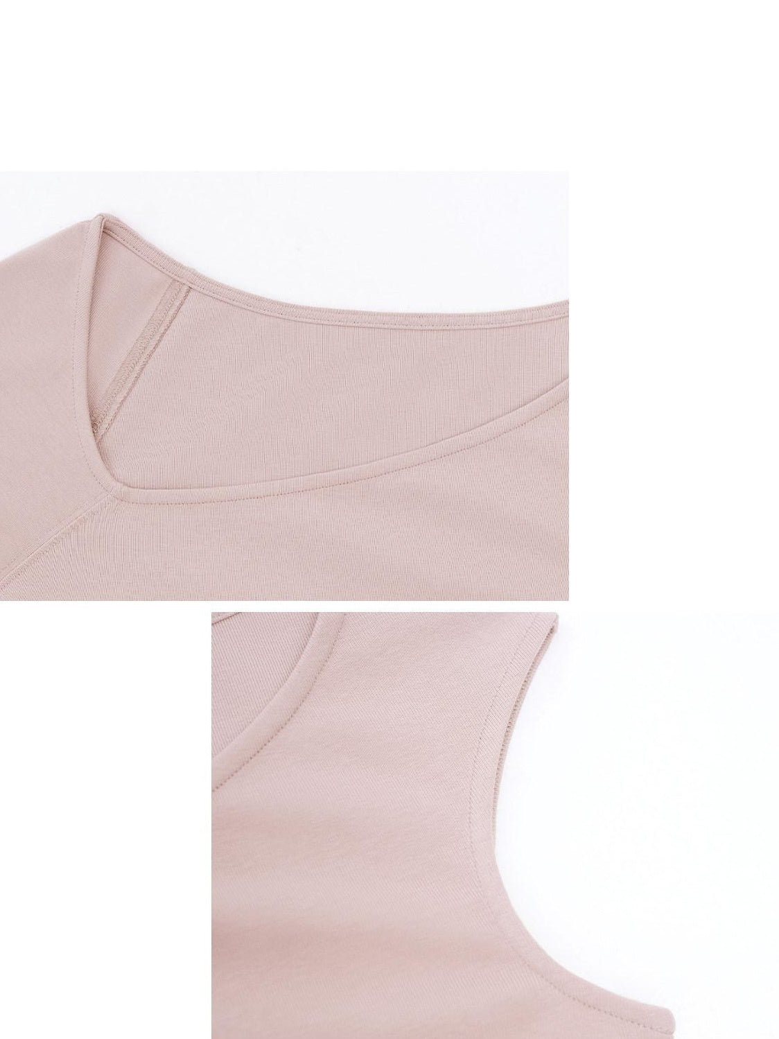 someonesometimes Cotton Stretch Asymmetrical Neck Slim Fit Women Lotus Pink Short Sleeve T-Shirts