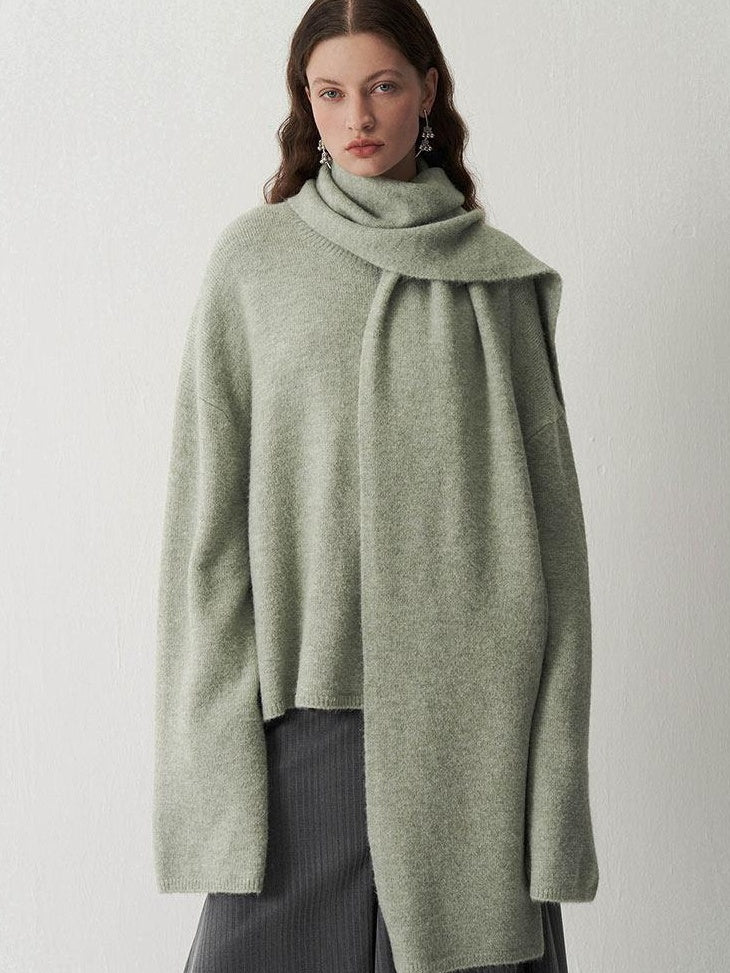 someonesometimes Cozy Acrylic Blend Round Neck Mid Length Commuter Knit Pullover Sweaters