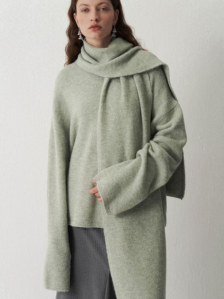 someonesometimes Cozy Acrylic Blend Round Neck Mid Length Commuter Knit Pullover Sweaters