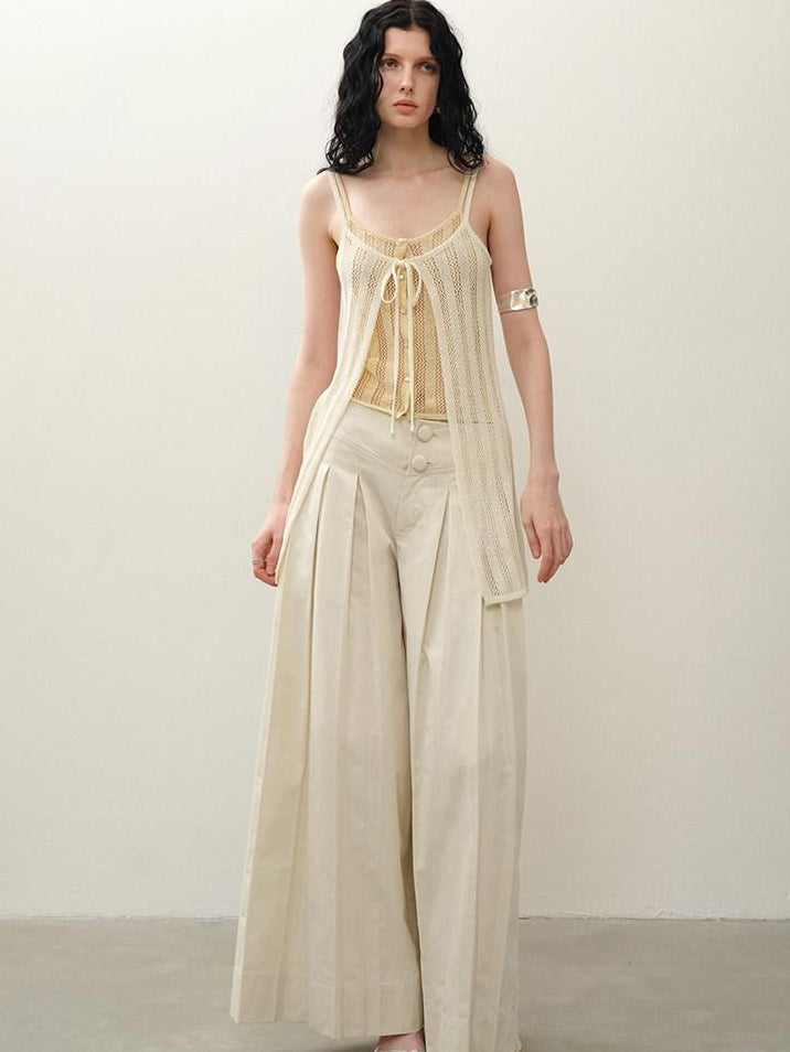 someonesometimes Cutout Mesh Layered Look Original Slim Fit Strappy Solid Cotton Blend Camisoles