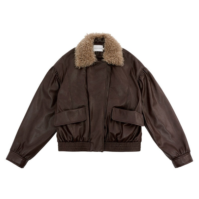 someonesometimes_Detachable_Faux_Fur_Retro_Loose_Fit_Zip_Women_Mocha_Bomber_Jackets_MISSTT
