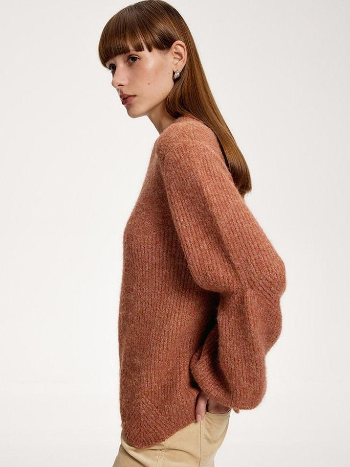 someonesometimes Eco Recycled Fiber Office Round Neck Pullover Womens Knit Sweaters