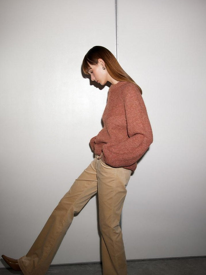 someonesometimes Eco Recycled Fiber Office Round Neck Pullover Womens Knit Sweaters