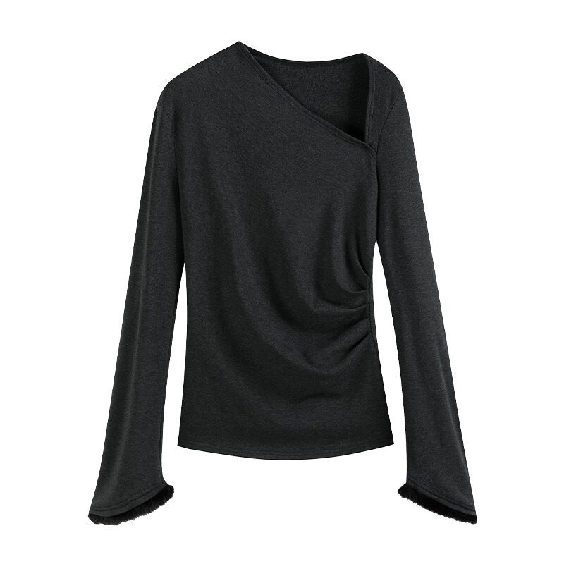 someonesometimes_Elegant_Office_Pullover_Regular_Women_Solid_Cream_Charcoal_Knitwear_Sweaters_MISSTT