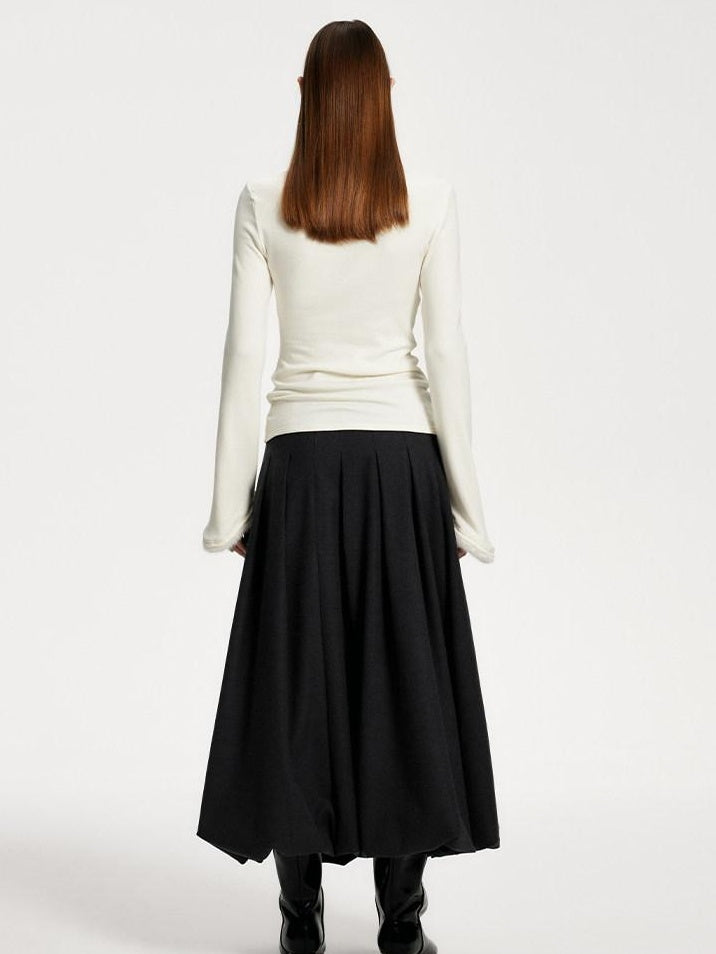 someonesometimes Elegant Office Pullover Regular Women Solid Cream Charcoal Knitwear Sweaters