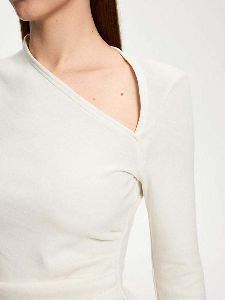 someonesometimes Elegant Office Pullover Regular Women Solid Cream Charcoal Knitwear Sweaters