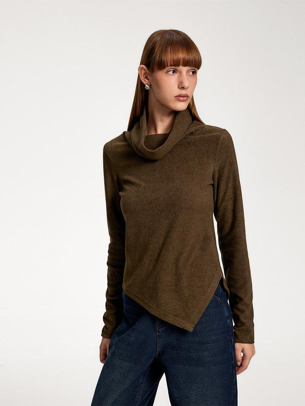 someonesometimes Elegant Slim Double Collar Long Sleeve Women Knit Polyester Sweaters