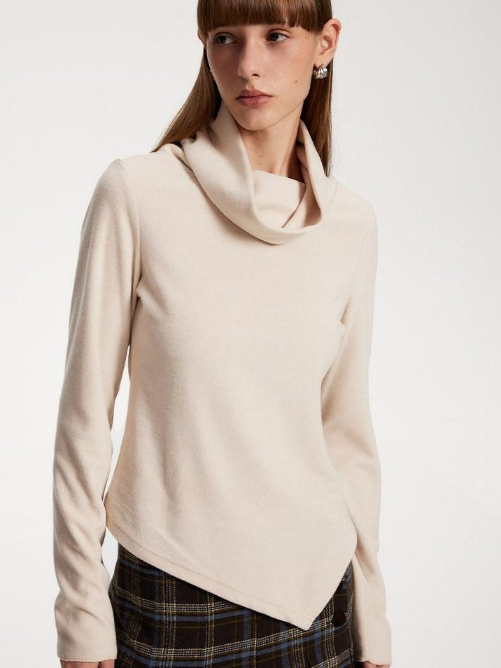 someonesometimes Elegant Slim Double Collar Long Sleeve Women Knit Polyester Sweaters