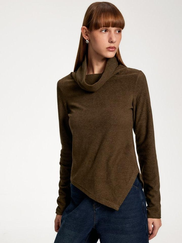 someonesometimes Elegant Slim Double Collar Long Sleeve Women Knit Polyester Sweaters