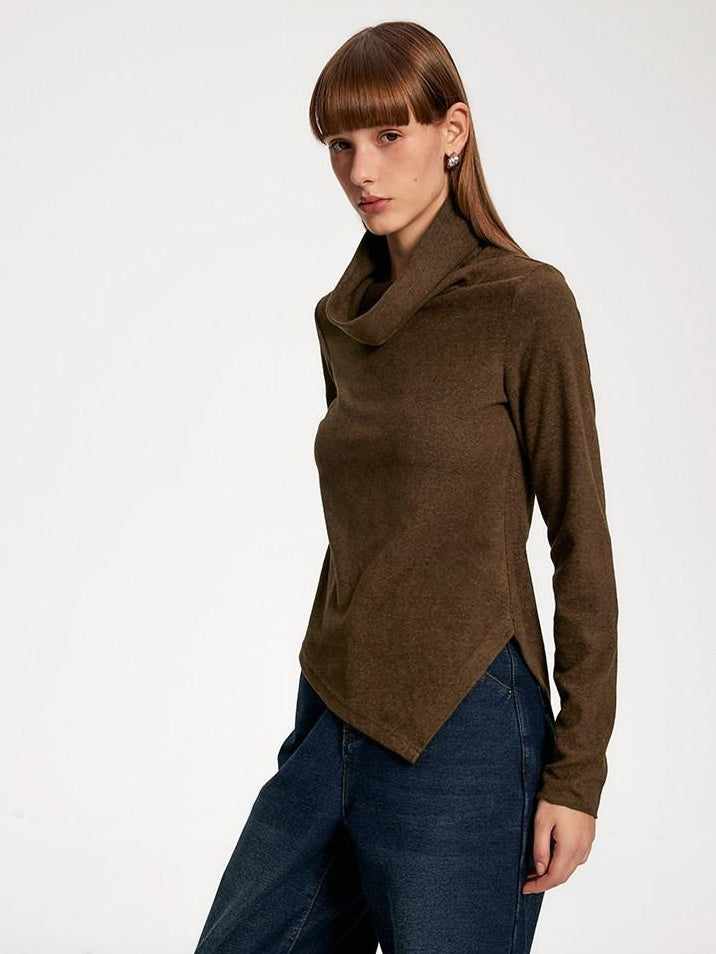 someonesometimes Elegant Slim Double Collar Long Sleeve Women Knit Polyester Sweaters